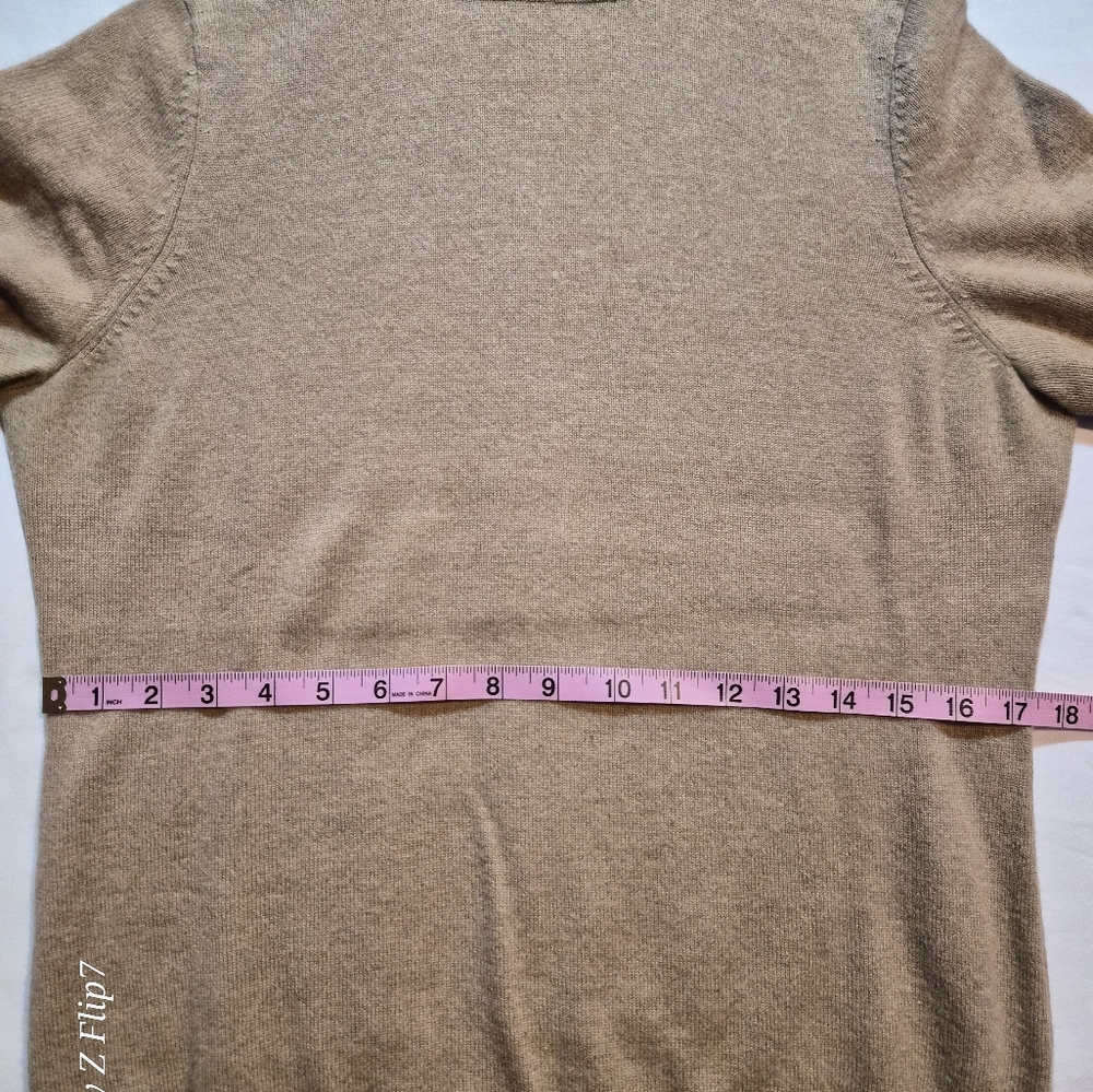 Talbots Petites Pure Cashmere Turtleneck Sweater Tan Beige Size Large Petite LP - Picture 4 of 7